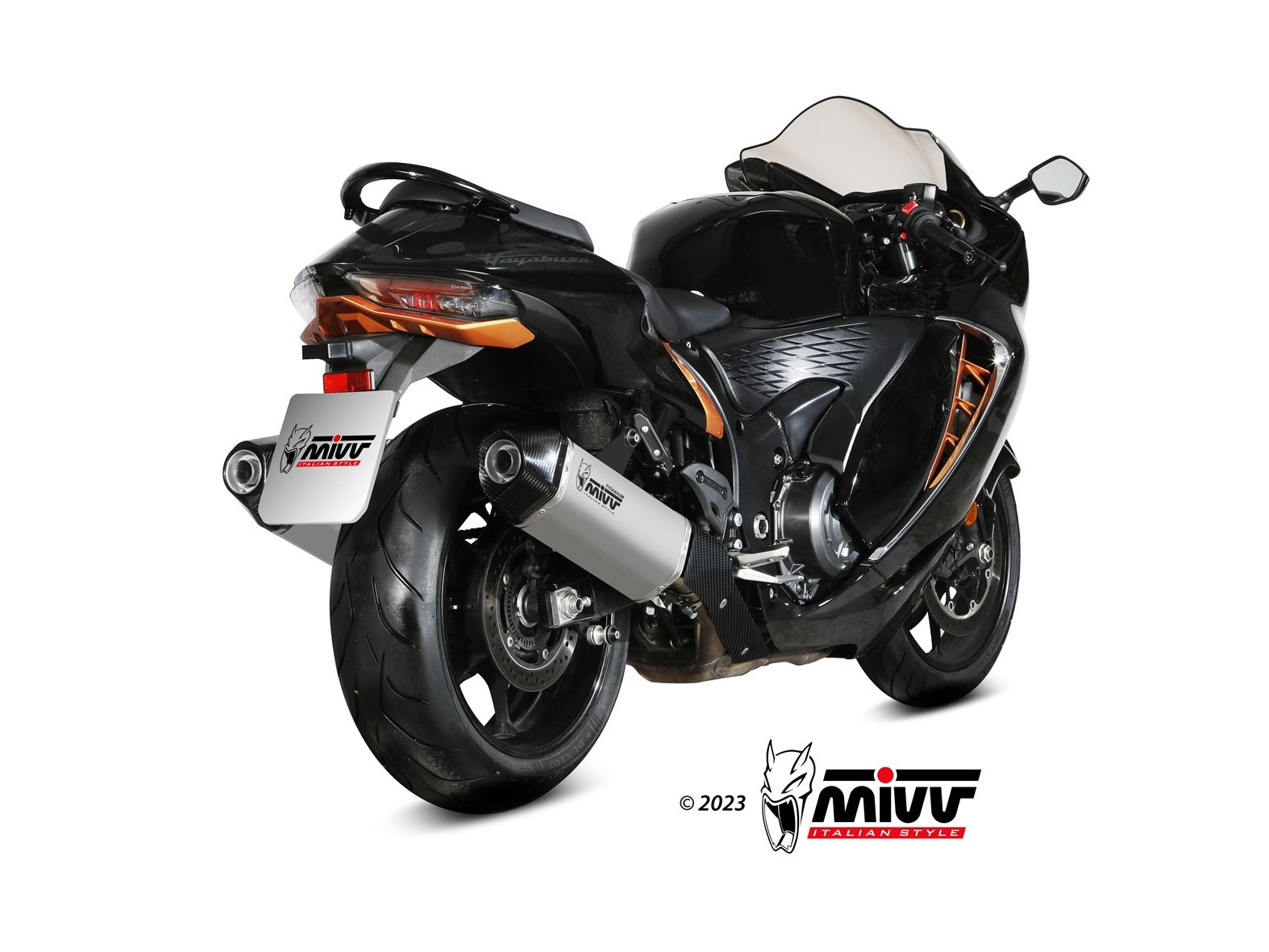 MIVV S.060 SUZUKI GSX-R 1300 Hayabusa ( 2021+ ) Dual Slip-on Exhaust "Speed Edge" (titanium; approved) – Accessories in the 2WheelsHero Motorcycle Aftermarket Accessories and Parts Online Shop