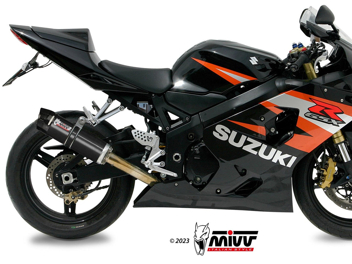 MIVV S.014 SUZUKI GSX-R 600 / 750 ( 2004 - 05 ) Bolt-on Exhaust "GP" (black + carbon cap; approved) – Accessories in the 2WheelsHero Motorcycle Aftermarket Accessories and Parts Online Shop