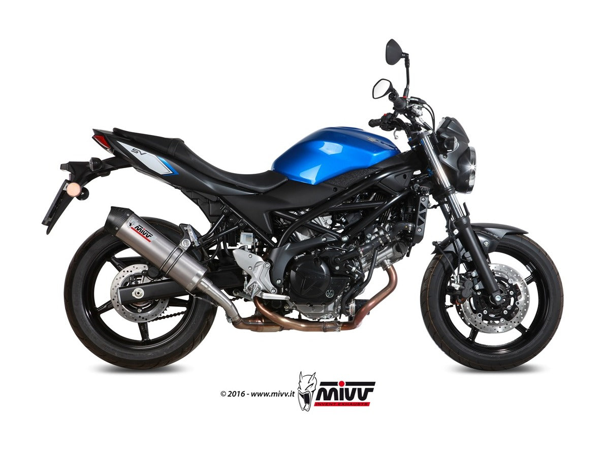 MIVV S.045 SUZUKI SV 650 ( 2016+ ) Slip-on Exhaust "Oval" (titanium + carbon cap; approved) – Accessories in the 2WheelsHero Motorcycle Aftermarket Accessories and Parts Online Shop