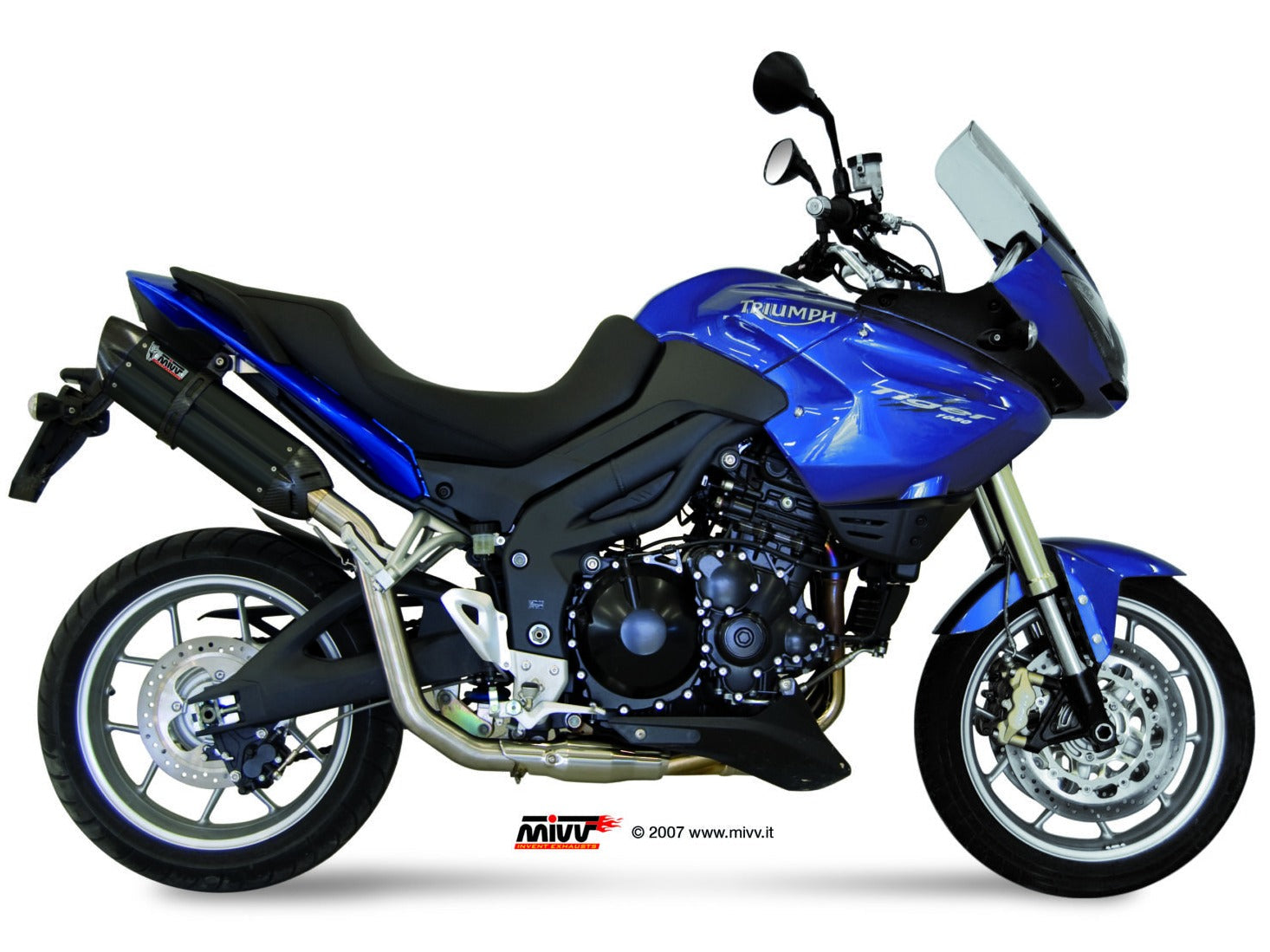 MIVV T.007 TRIUMPH TIGER 1050 ( 2007 / 12 ) Slip-on Exhaust "Suono" (black; approved) – Accessories in the 2WheelsHero Motorcycle Aftermarket Accessories and Parts Online Shop