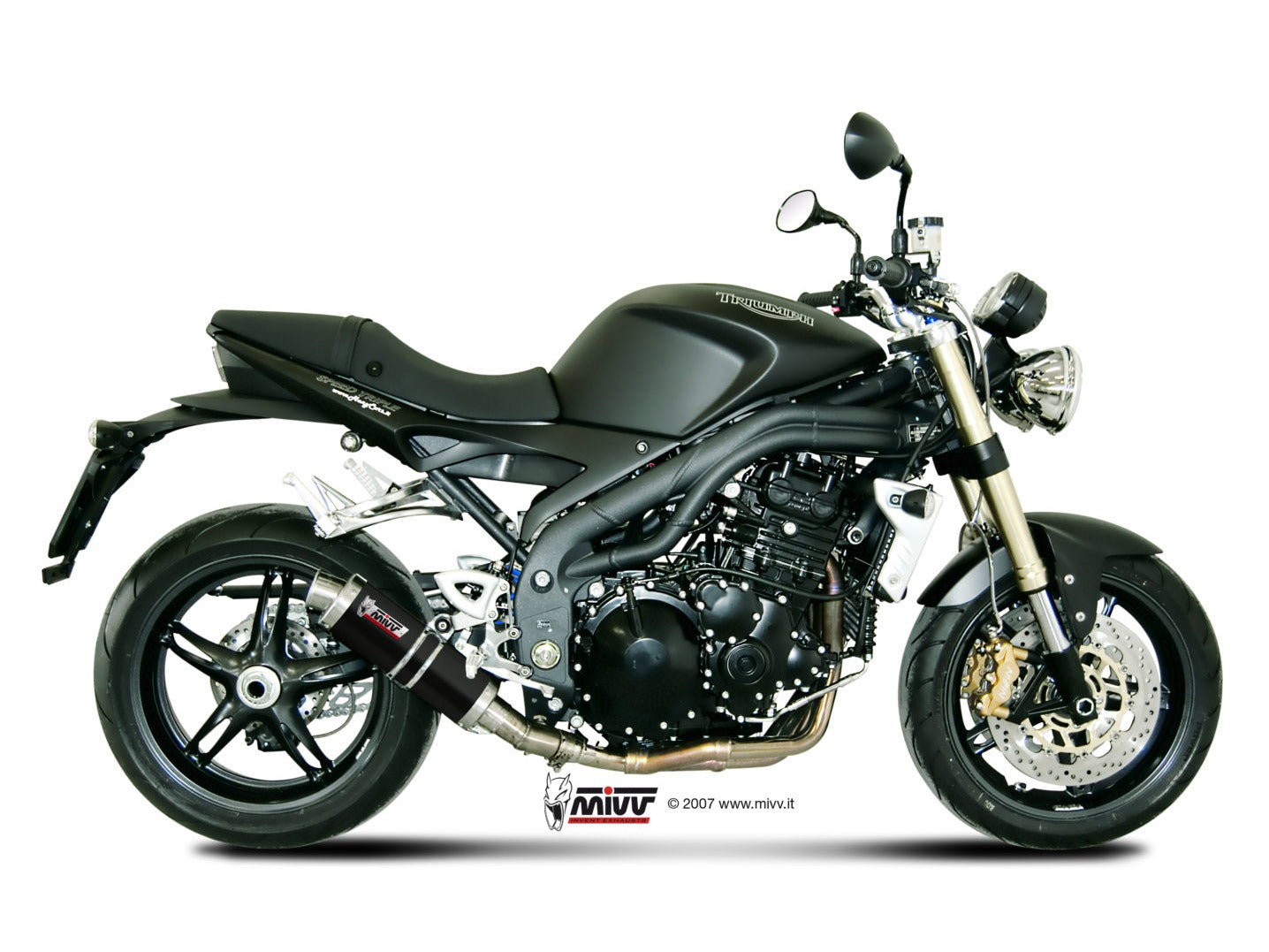 MIVV T.008 TRIUMPH SPEED TRIPLE 1050 R / S / RS ( 2007 / 10 ) Slip On Low Exhaust "GP" (black; approved) – Accessories in the 2WheelsHero Motorcycle Aftermarket Accessories and Parts Online Shop