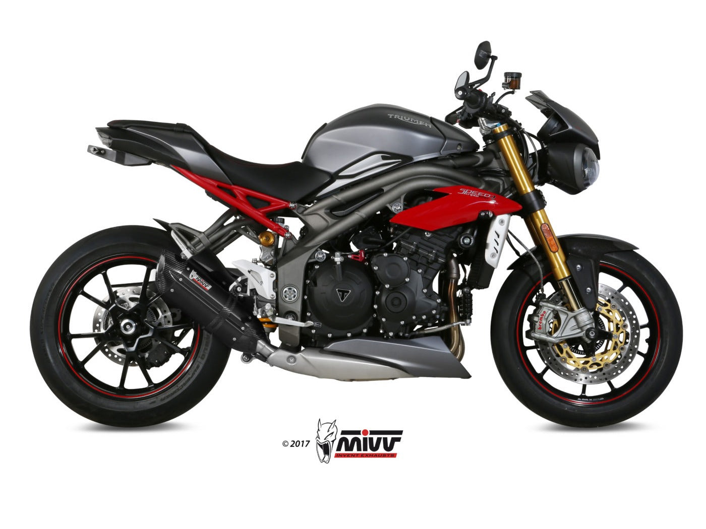 MIVV T.016 TRIUMPH SPEED TRIPLE 1050 R / S / RS ( 2016 - 17 ) Slip On Low Exhaust "Suono" (black; approved) – Accessories in the 2WheelsHero Motorcycle Aftermarket Accessories and Parts Online Shop