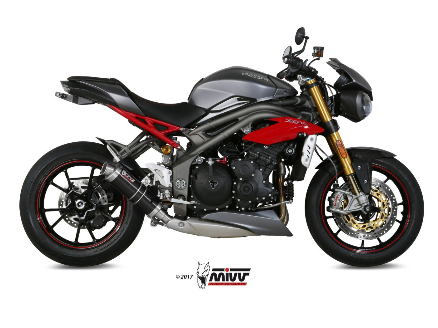 MIVV T.016 TRIUMPH SPEED TRIPLE 1050 R / S / RS ( 2016 - 17 ) Slip On Low Exhaust "GP" (black; approved) – Accessories in the 2WheelsHero Motorcycle Aftermarket Accessories and Parts Online Shop