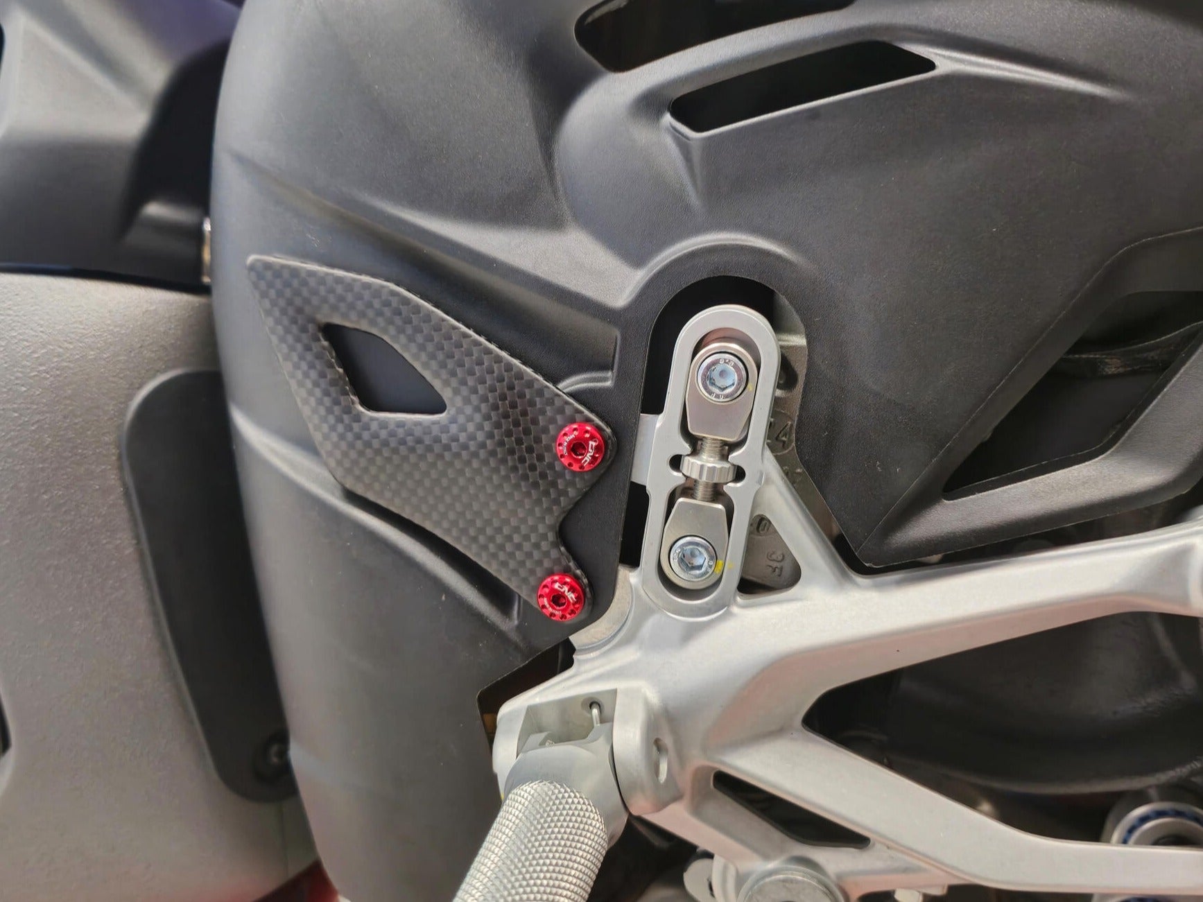 CNC RACING ZA412 Ducati Panigale V4 (2025+) Carbon Heel Guard Kit – Accessories in the Factory Racing Motorcycle Aftermarket Accessories and Parts Online Shop