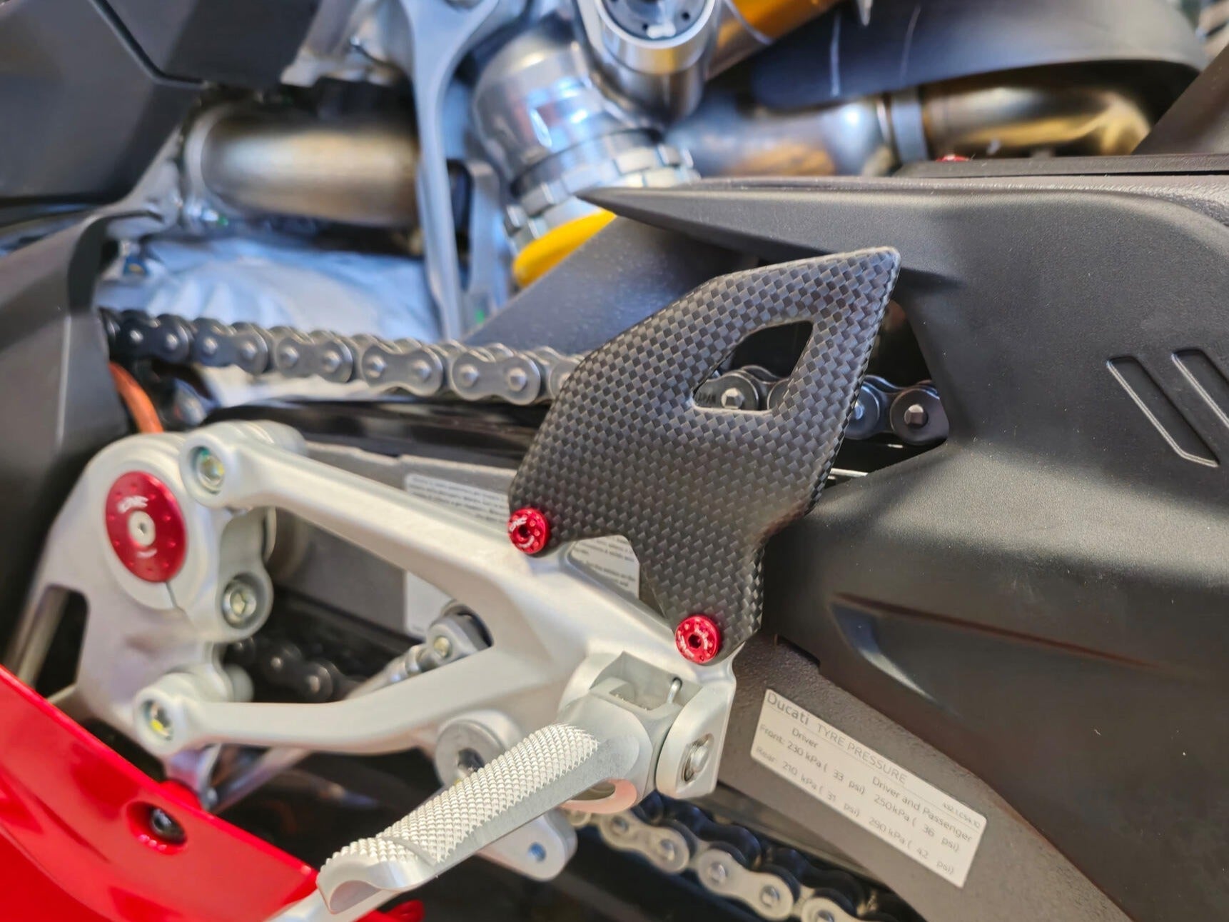 CNC RACING ZA412 Ducati Panigale V4 (2025+) Carbon Heel Guard Kit – Accessories in the Factory Racing Motorcycle Aftermarket Accessories and Parts Online Shop