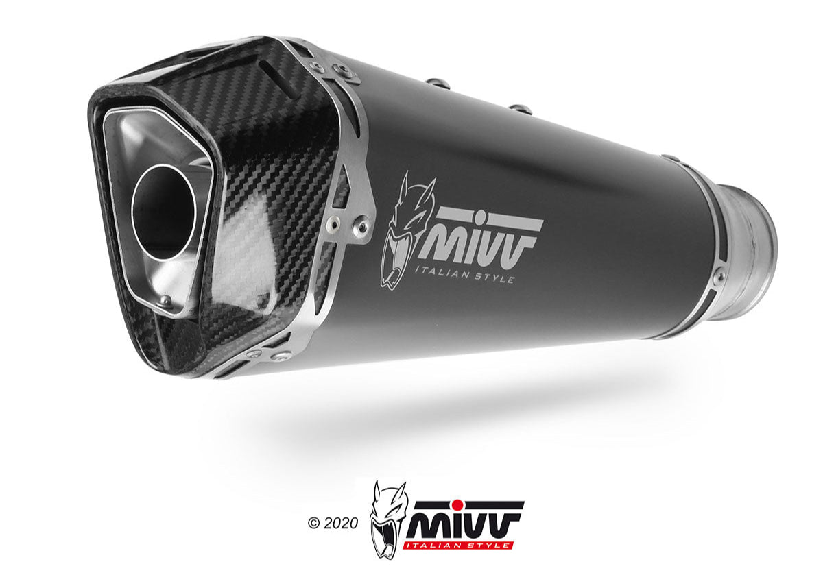 MIVV A.011 Aprilia RS125 (17/20) Slip-on Exhaust "Delta Race" (black; approved) – Accessories in the 2WheelsHero Motorcycle Aftermarket Accessories and Parts Online Shop