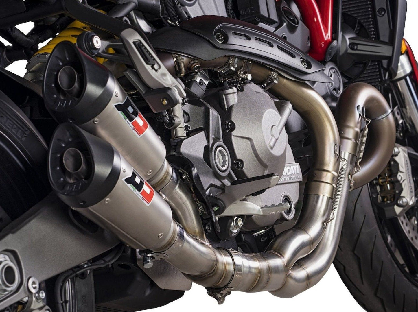 QD EXHAUST Ducati Monster 821 (18/20) Dual Slip-on Exhaust "Gunshot" (EURO4)