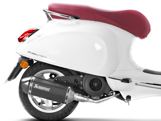 AKRAPOVIC S-VE125R2-HZBL Vespa Primavera / Sprint 3V (2020+) Exhaust System "Racing Line"(SS) – Accessories in the 2WheelsHero Motorcycle Aftermarket Accessories and Parts Online Shop