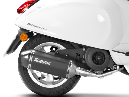 AKRAPOVIC S-VE125R2-HZBL Vespa Primavera 150ie 3V (2020+) Exhaust System "Racing Line" (SS) – Accessories in the 2WheelsHero Motorcycle Aftermarket Accessories and Parts Online Shop