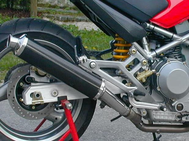 SPARK GDU0804 Ducati Monster 600 / 900 Low Position Dual Slip-on Exhaust "Round" (EU homologated)