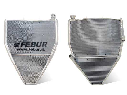 FEBUR Kawasaki ZX-6R (2019+) Complete Racing Water Radiator (with silicon hoses)