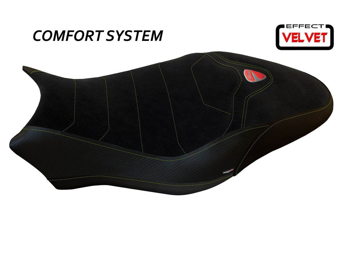 TAPPEZZERIA ITALIA Ducati Monster 821 (18/20) Comfort Seat Cover "Ovada Total Black Velvet"
