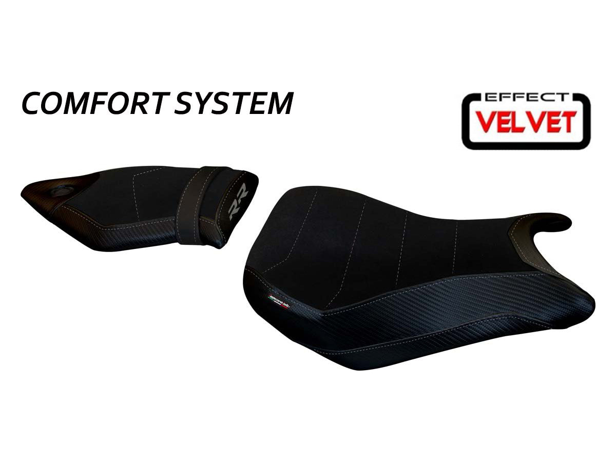 TAPPEZZERIA ITALIA BMW S1000RR (15/18) Comfort Seat Cover "Vittoria 3 Velvet Total Black" – Accessories in Factory Racing – Motorcycle Parts & Accessories Online Store