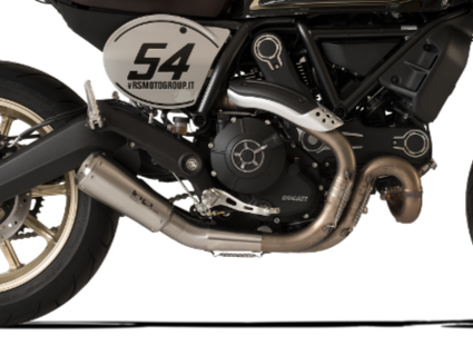HP CORSE Ducati Scrambler 800 (2015+) Slip-on Exhaust "GP-07 Satin" (EU homologated; with aluminum end-cap)
