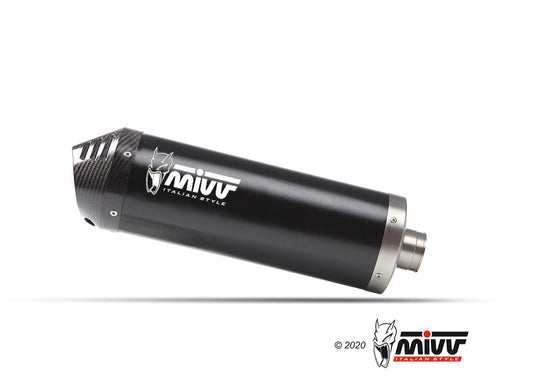 MIVV O.010 KYMCO XCITING 400i ( 2013 / 18 ) Slip-on Exhaust "Oval" (black + carbon cap; approved) – Accessories in the 2WheelsHero Motorcycle Aftermarket Accessories and Parts Online Shop