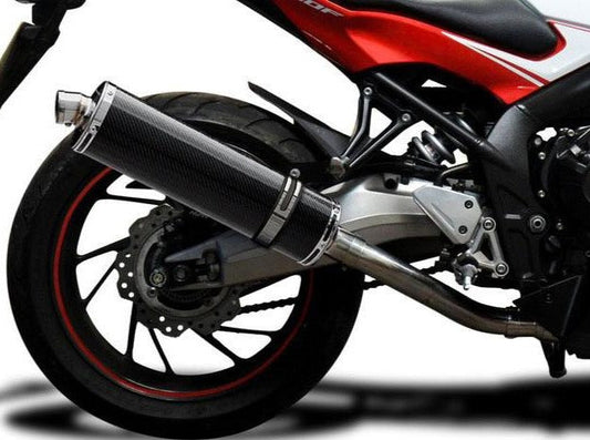DELKEVIC Honda CB650F / CBR650F Full Exhaust System with Stubby 18" Carbon Silencer