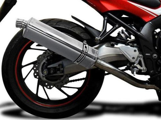 DELKEVIC Honda CB650F / CBR650F Full Exhaust System with Stubby 17" Tri-Oval Silencer
