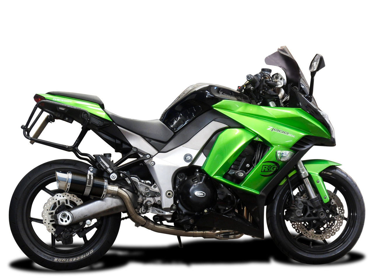 DELKEVIC Kawasaki Ninja 1000 / Z1000 Full Exhaust System with Mini 8" Carbon Silencers