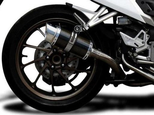 DELKEVIC Honda VFR800X / VFR800F Full Exhaust System with Mini 8" Carbon Silencer