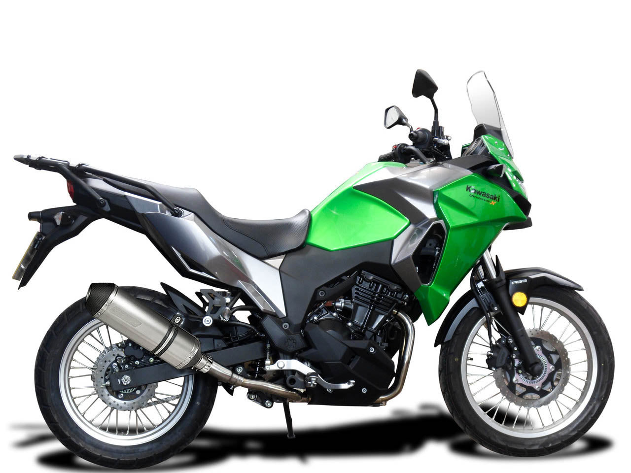 DELKEVIC Kawasaki KLE 300 Versys-X Full Exhaust System with 14" X-Oval Titanium & Carbon Silencer