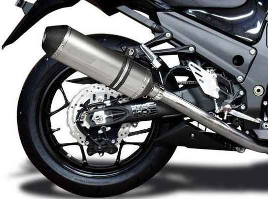 DELKEVIC Kawasaki Ninja ZX-14R Full Exhaust System with 13.5" Titanium X-Oval Silencers