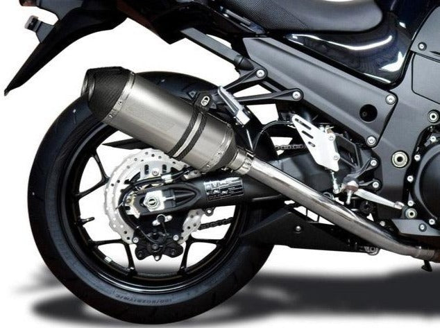 DELKEVIC Kawasaki Ninja ZX-14R Full Exhaust System with 10" Titanium X-Oval Silencers
