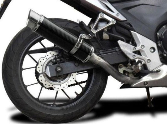 DELKEVIC Honda CB500 / CBR500R Full Exhaust System with DL10 14" Carbon Silencer