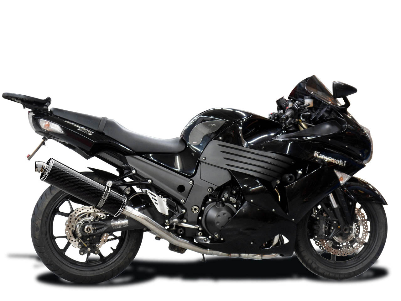 DELKEVIC Kawasaki Ninja ZX-14 (08/11) Full Exhaust System with Stubby 18" Carbon Silencers