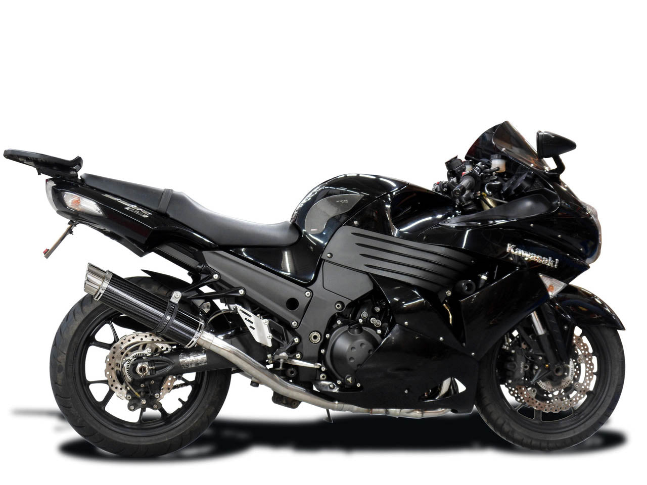 DELKEVIC Kawasaki Ninja ZX-14 (08/11) Full Exhaust System with DL10 14" Carbon Silencers