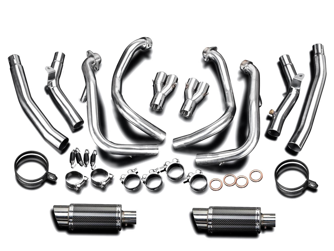 DELKEVIC Suzuki GSXR1300 Hayabusa (08/20) Full 4-2 Exhaust System with Mini 8" Carbon Silencers