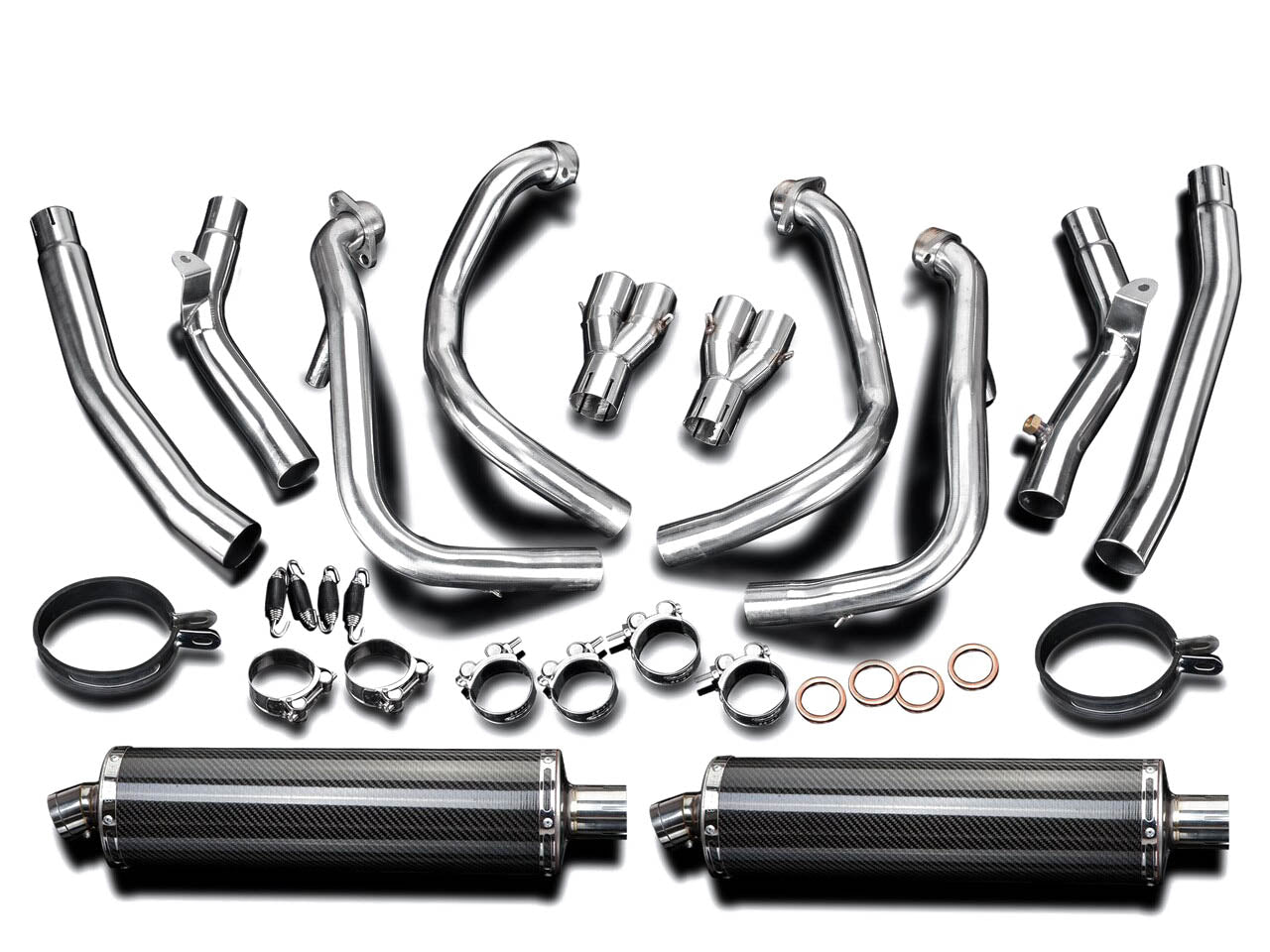 DELKEVIC Suzuki GSXR1300 Hayabusa (08/20) Full De-Cat 4-2 Exhaust System with Stubby 18" Carbon Silencers