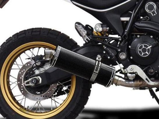 DELKEVIC Ducati Scrambler Desert Sled Slip-on Exhaust Stubby 14" Carbon
