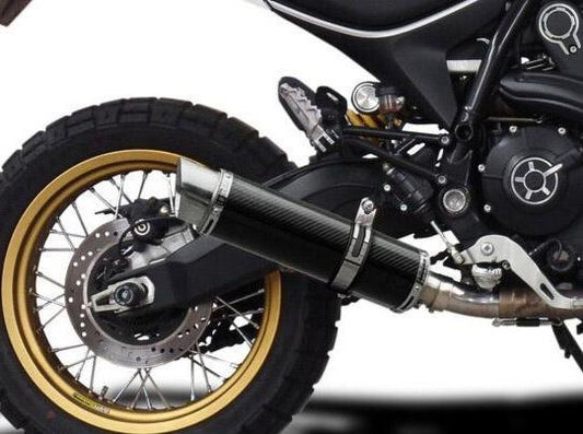 DELKEVIC Ducati Scrambler Desert Sled Slip-on Exhaust DL10 14" Carbon