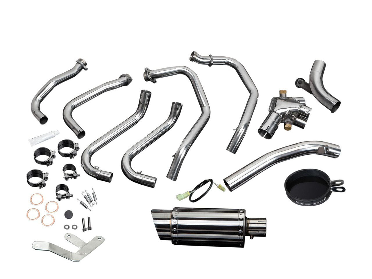 DELKEVIC Honda VFR800 Interceptor (98/01) Full Exhaust System with Mini 8" Silencer (high level)