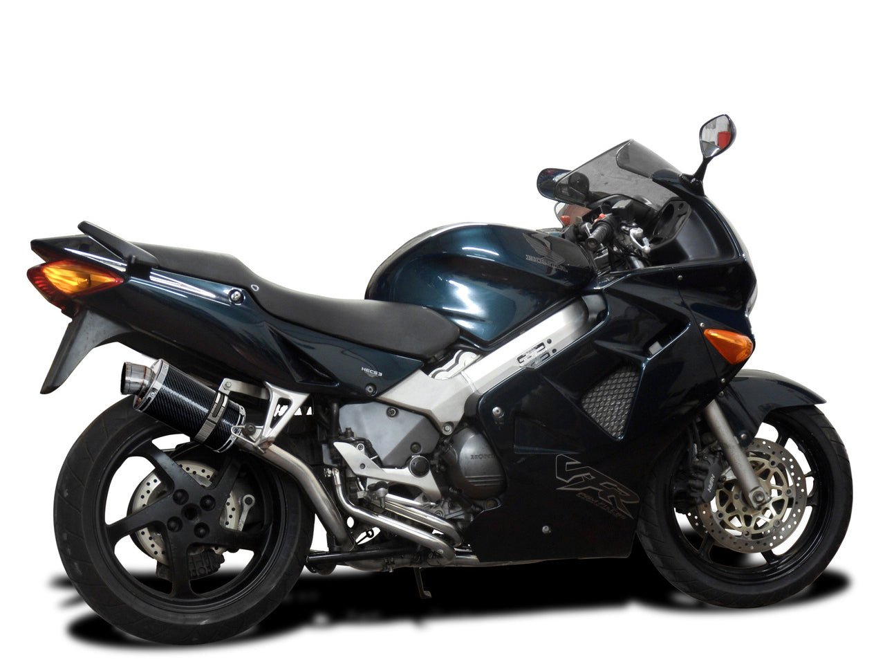 DELKEVIC Honda VFR800 Interceptor (98/01) Full Exhaust System with DS70 9" Carbon Silencer (high level)