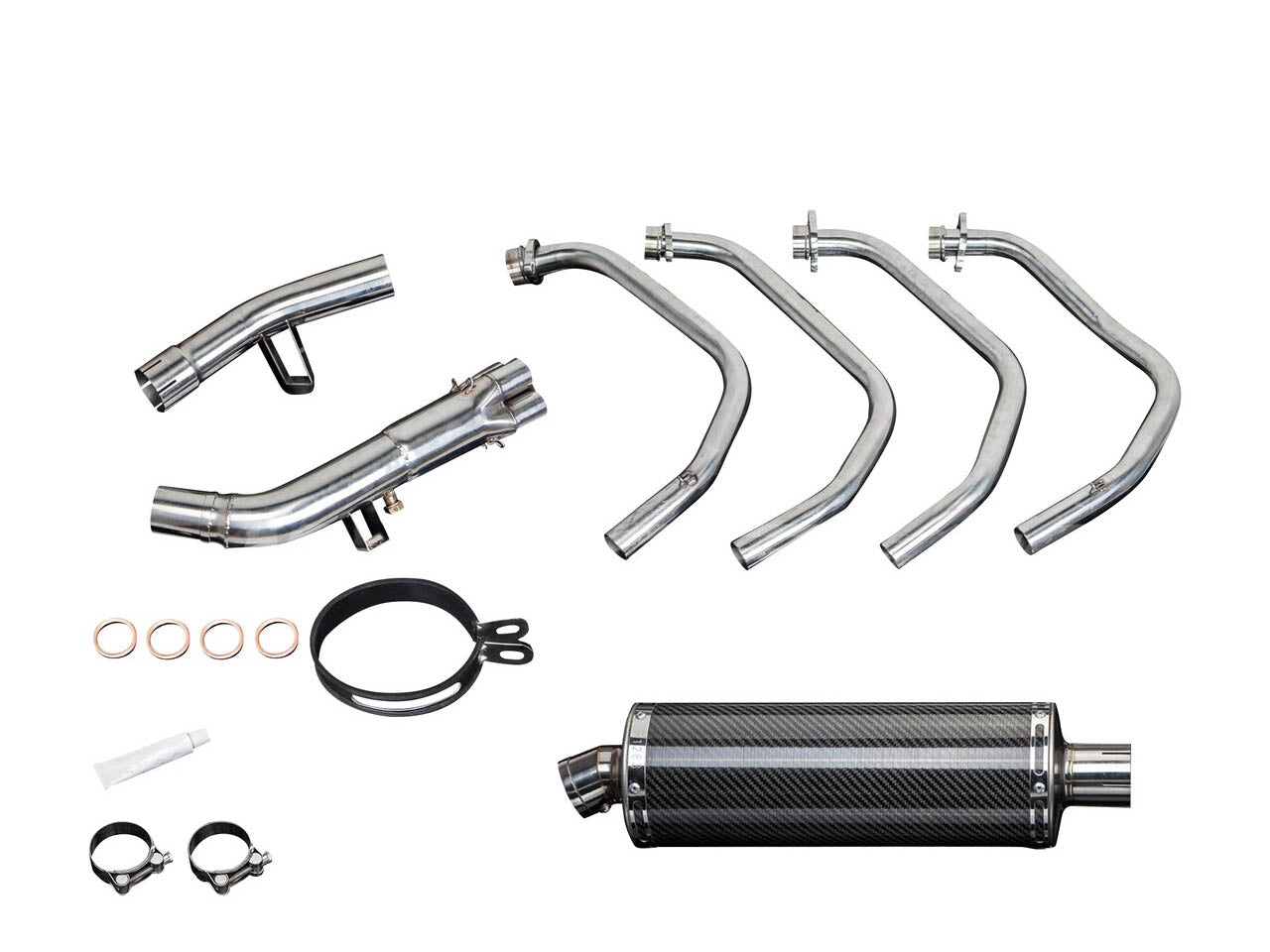 DELKEVIC Suzuki GSX1250FA Traveller Full Exhaust System with Stubby 14" Carbon Silencer