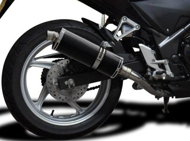 DELKEVIC Honda CBR250R Full Exhaust System with Stubby 14" Carbon Silencer