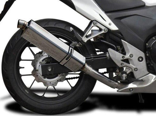 DELKEVIC Honda CB500 / CBR500R Full Exhaust System with Stubby 17" Tri-Oval Silencer