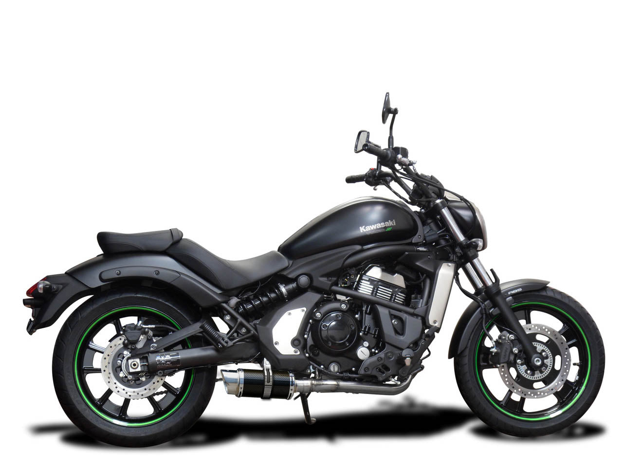 DELKEVIC Kawasaki Vulcan S EN650 (15/20) Full Exhaust System with Mini 8" Carbon Silencer