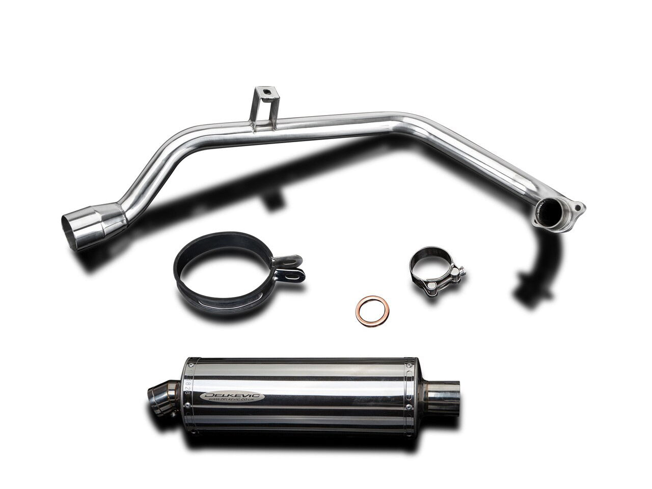 DELKEVIC Honda CB125F (15/18) Full Exhaust System with Stubby 14" Silencer