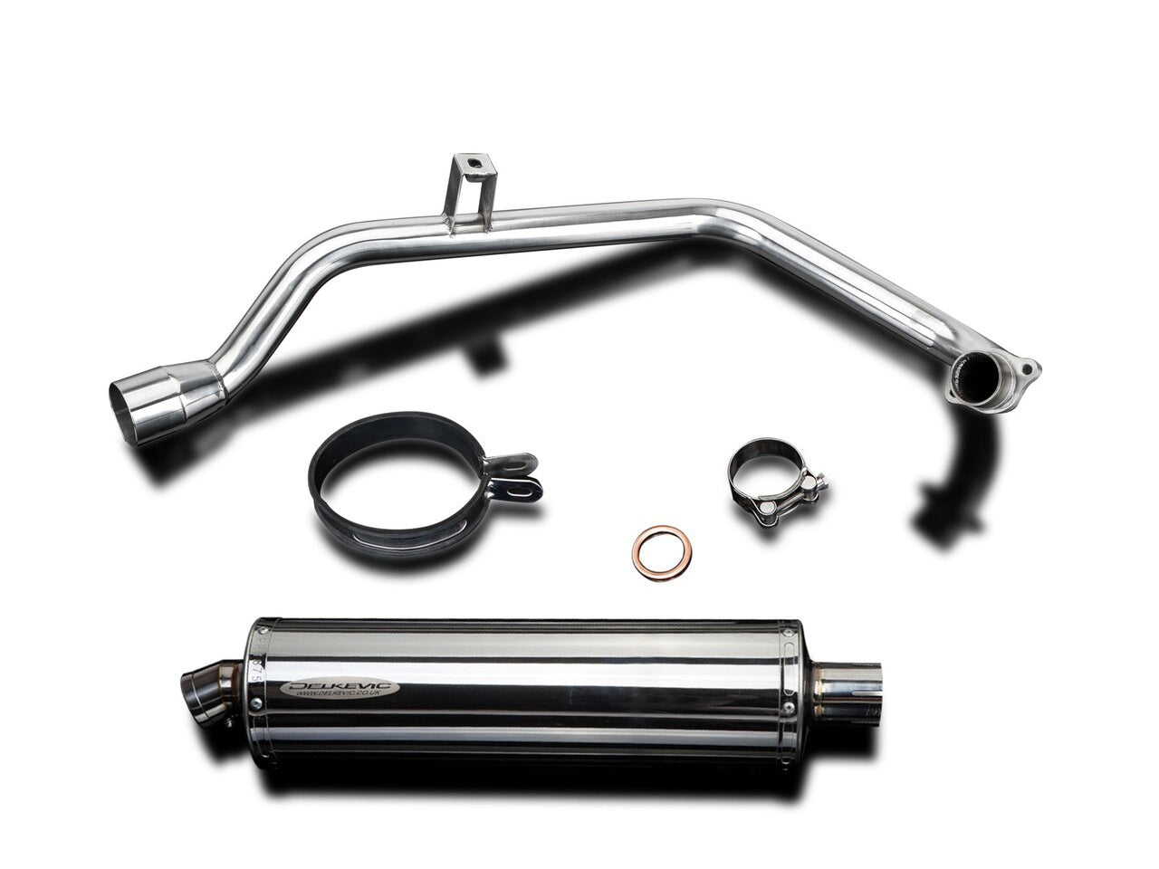 DELKEVIC Honda CB125F (15/18) Full Exhaust System with Stubby 18" Silencer