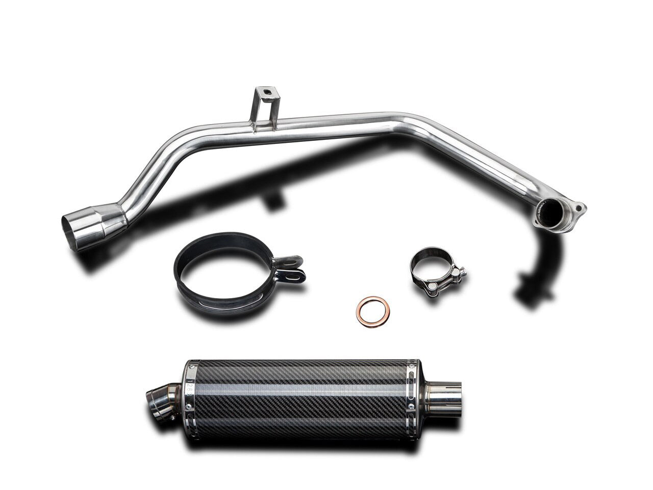 DELKEVIC Honda CB125F (15/18) Full Exhaust System with Stubby 14" Carbon Silencer