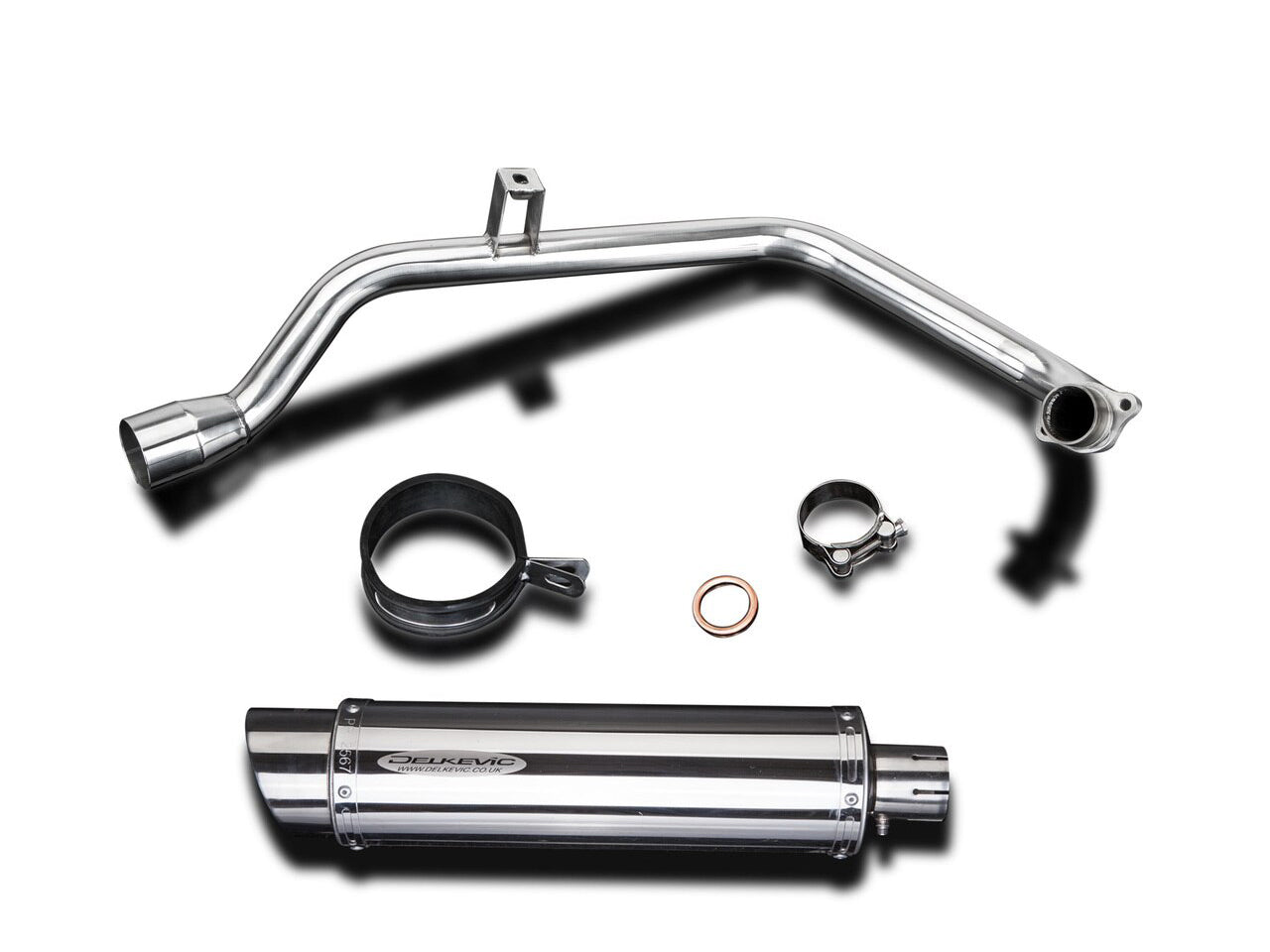DELKEVIC Honda CB125F (15/18) Full Exhaust System with SL10 14" Silencer