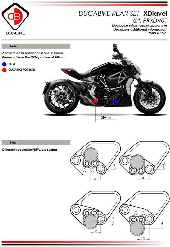 PRXDV01 - DUCABIKE Ducati XDiavel Adjustable Rearset