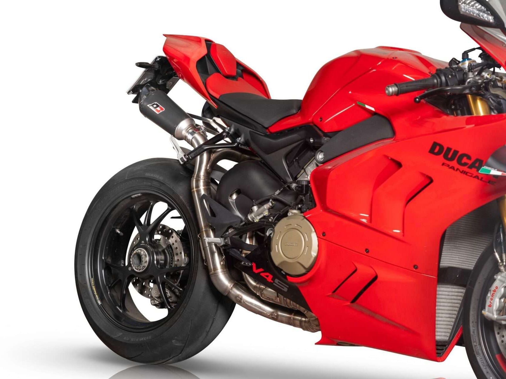 QD EXHAUST Ducati Panigale V4 (18/24) Semi-full Exhaust System "Gunshot Dark Matter" – Accessories in the 2WheelsHero Motorcycle Aftermarket Accessories and Parts Online Shop