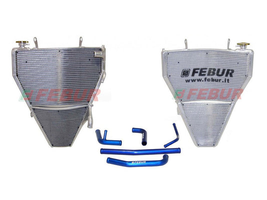FEBUR Yamaha YZF-R6 (08/16) Complete Racing Water Radiator (With silicon hoses)