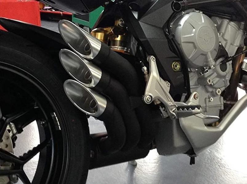QD EXHAUST MV Agusta F3 (2012+) Triple Slip-on Exhaust "Power Gun" (dark; EU homologated) – Accessories in the 2WheelsHero Motorcycle Aftermarket Accessories and Parts Online Shop