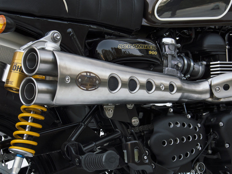 ZARD Triumph Scrambler 900 (02/07) Full Exhaust System "Special Edition" (carburetor; high mount) – Accessories in the 2WheelsHero Motorcycle Aftermarket Accessories and Parts Online Shop