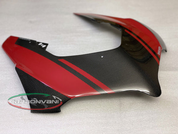 CARBONVANI Ducati Panigale V2 (2020+) Carbon Headlight Fairing (street version; black/red)