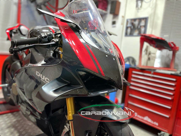 CARBONVANI Ducati Panigale V4 (2018+) Carbon Headlight Fairing (black/red R.2 version)